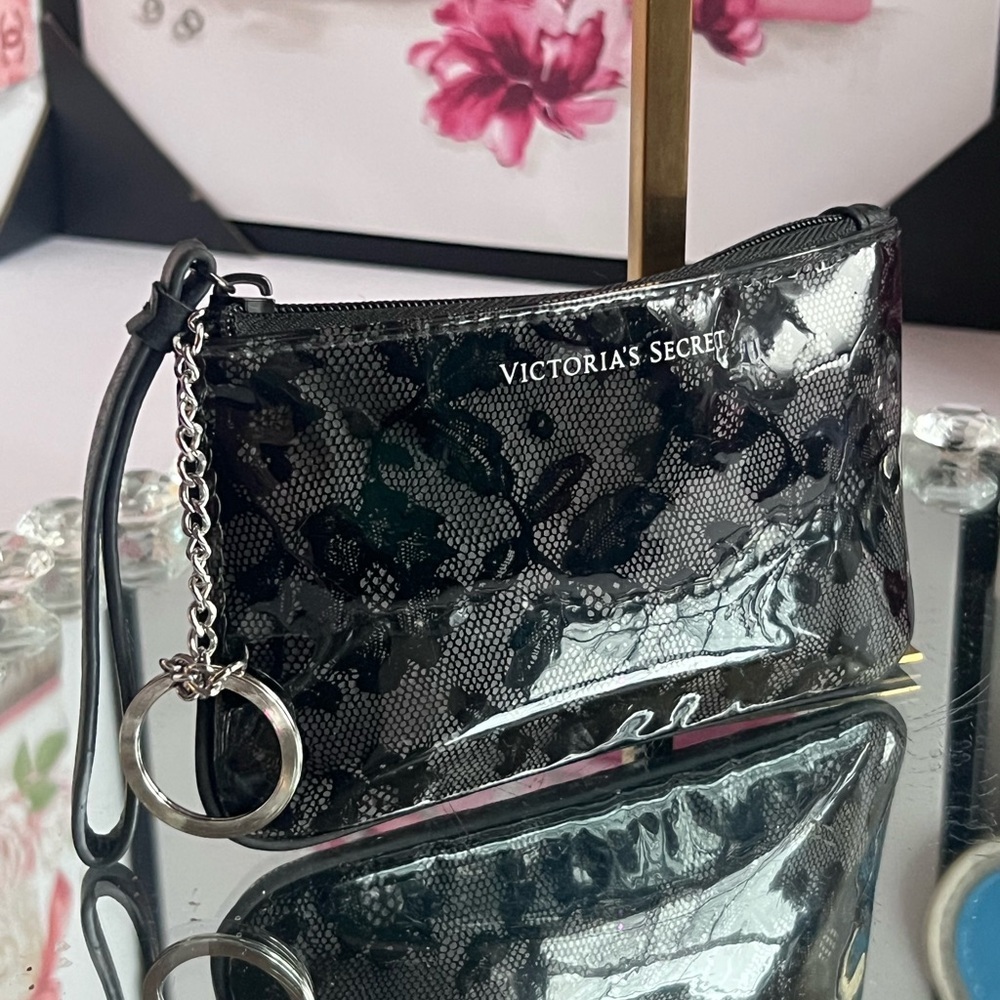 Victoria's Secret Glossy Black Lace Wristlet
